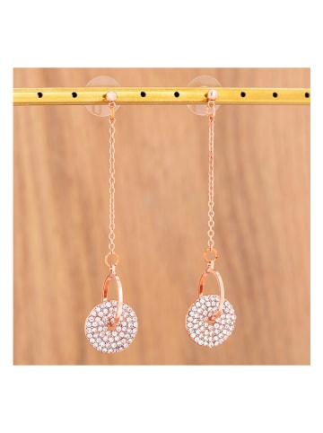 MENTHE À L'O Rosévergulde oorstekers met kristallen