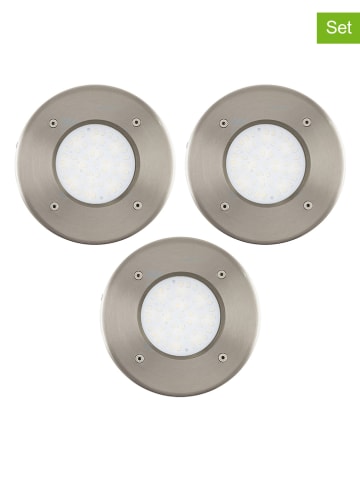 EGLO 3er-Set: LED-Außenleuchten "Lamedo" in Silber - Ø 10 cm