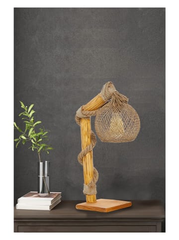 Opviq Lampa stołowa "Canata" w kolorze jasnobrązowym - 25 x 50 cm
