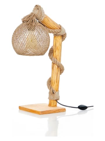Opviq Tischleuchte "Canata" in Natur - (B)25 x (H)50 cm
