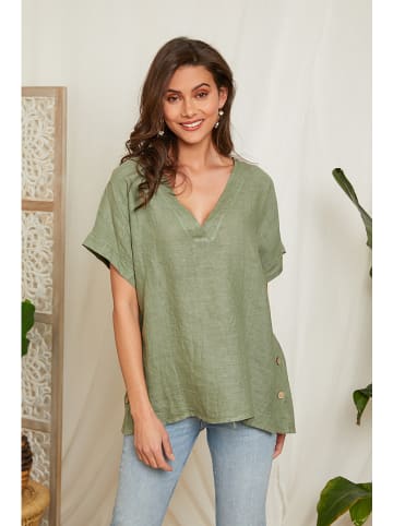 Lin Passion Leinen-Bluse in Grün