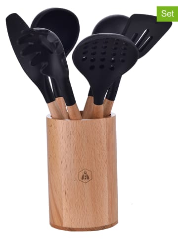 Laguiole 7-delige keukenhulpjesset naturel/zwart