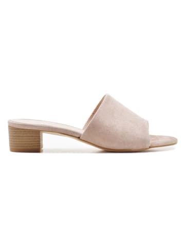 Helene Rouge Leder-Pantoletten in Beige
