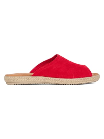 Helene Rouge Leder-Pantoletten in Rot