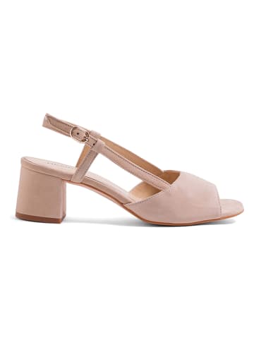 Helene Rouge Leder-Sandaletten in Beige