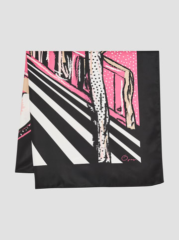 OPUS Sjaal "Agarda" zwart/roze - (L)110 x (B)110 cm