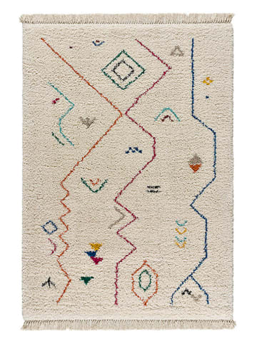 Atticgo Hochflor-Teppich "Yebel" in Weiß/ Bunt