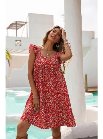 Pretty Summer Kleid in Rot/ Weiß