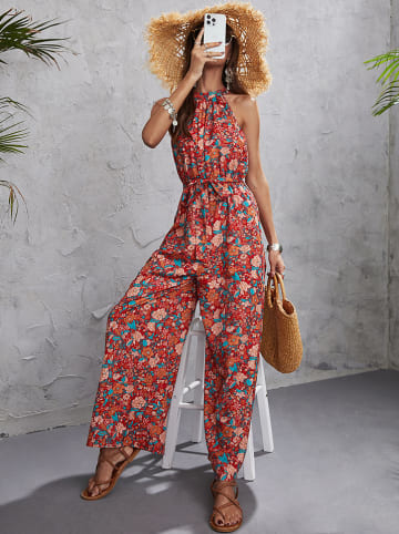 Pretty Summer Jumpsuit rood/turquoise