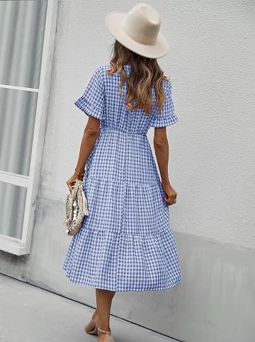 Tina Jurk blauw/wit