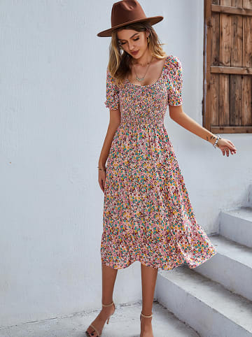 Pretty Summer Sukienka w kolorze jasnoróżowym ze wzorem
