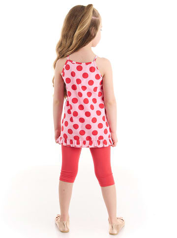 Denokids 2-delige outfit "Red Dotted" lichtroze/rood