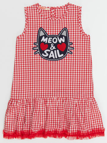 Denokids Sukienka "Meow&Sali" w kolorze czerwonym
