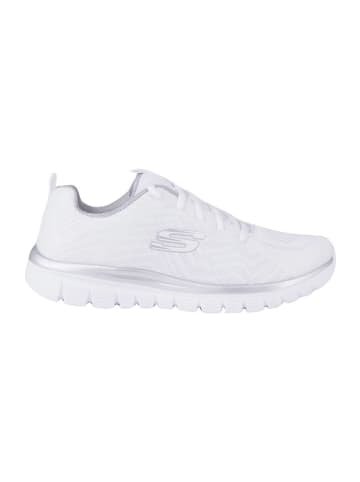 Skechers Leren sneakers wit/zilverkleurig
