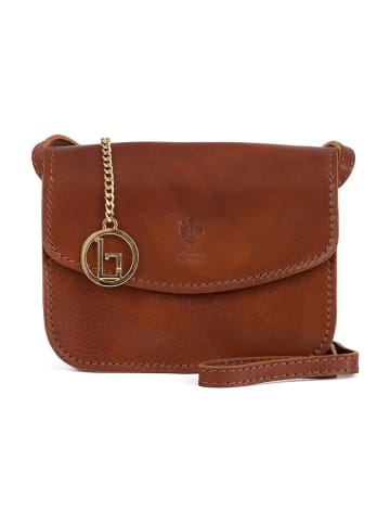 Lia Biassoni Leder-Umhängetasche in Hellbraun - (B)20 x (H)15 x (T)10 cm