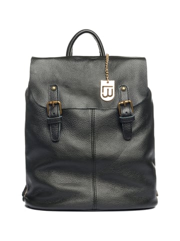 Lia Biassoni Leren rugzak zwart - (B)31 x (H)37 x (D)15 cm