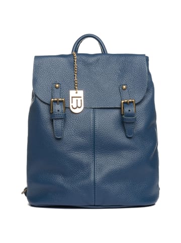Lia Biassoni Skórzany plecak w kolorze niebieskim - 31 x 37 x 15 cm