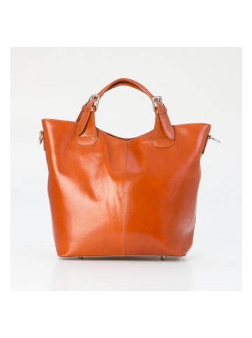 Lia Biassoni Skórzany shopper bag w kolorze jasnobrązowym - 30 x 32 x 16 cm