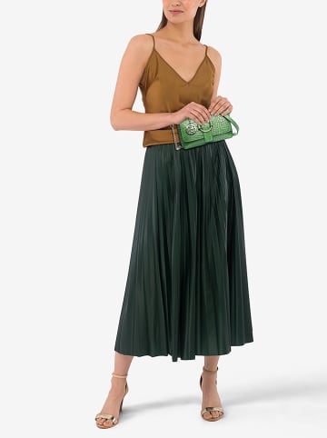 Lia Biassoni Skórzana torebka w kolorze zielonym - 20 x 12 x 6 cm