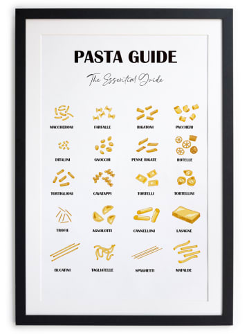 Really Nice Things Ingelijste kunstdruk "Pasta Guide" - (B)30 x (H)40 cm