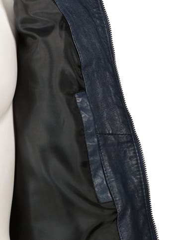 HIS Lederjacke in Dunkelblau