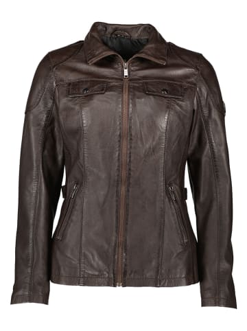 HIS Lederjacke in Dunkelbraun
