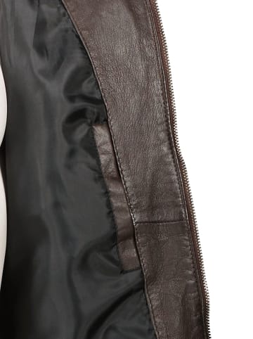 HIS Lederjacke in Dunkelbraun