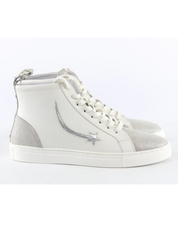Nalaim Leder-Sneakers "Palermo" in Silber/ Weiß