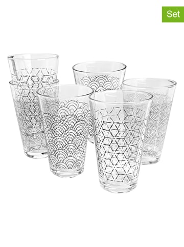 Ard'time 6er-Set: Gläser "Slow" in Transparent/ Grau - 950 ml