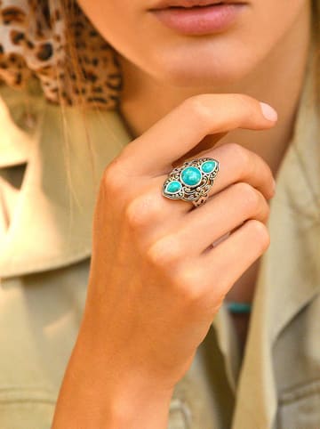 AMAZONIA Silber-Ring "Coatl" mit Edelsteinen