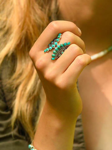 AMAZONIA Silber-Ring "Pacan" mit Edelsteinen