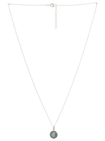 AMAZONIA Silber-Halskette "Luhua" mit Anhänger - (L)42 cm
