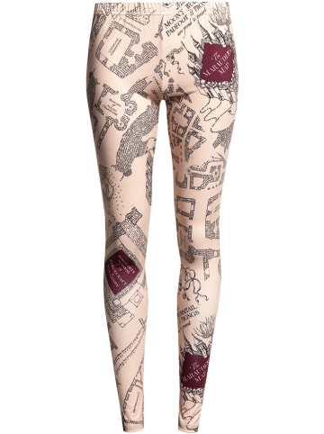 Nastrovje Potsdam Leggings in Beige/ Bordeaux/ Schwarz