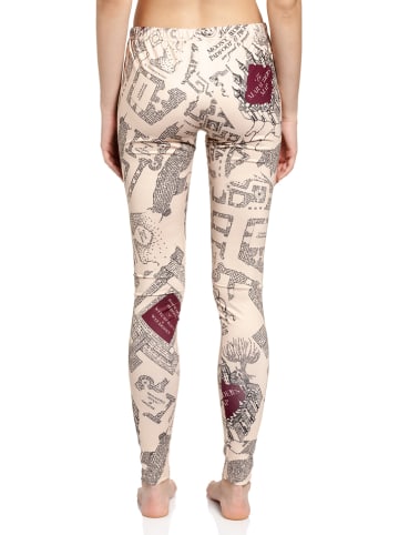 Nastrovje Potsdam Leggings in Beige/ Bordeaux/ Schwarz