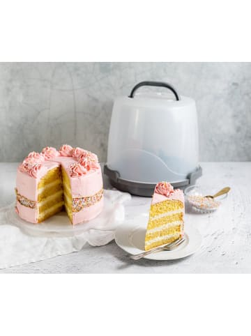 Dr. Oetker Pudełko "Bake & Go" w kolorze białym na ciasto - wys. 28,5 x Ø 25 cm