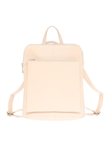 Zwillingsherz Leren rugzak "Wanderlust" crème