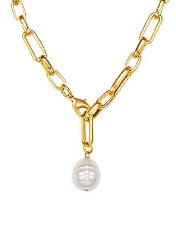 Perldesse Vergold. Halskette mit Perle - (L)42,5 cm