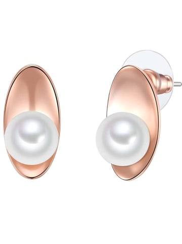 Yamato Pearls Rosévergulde oorstekers met parels