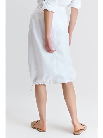TATUUM Lniana spódnica w kolorze białym