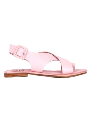 Bueno Skórzane sandały w kolorze jasnoróżowym