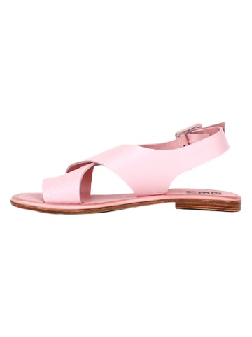 Bueno Skórzane sandały w kolorze jasnoróżowym