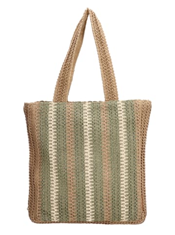 PE FLORENCE Schoudertas lichtbruin/groen - (B)33 x (H)38 x (D)8 cm