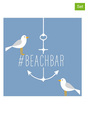 ppd 2-delige set: servetten "Beach Bar" blauw - 2x 20 stuks
