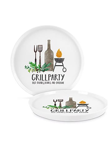 ppd Talerz obiadowy "Grill & Beer" w kolorze białym ze wzorem - Ø 27 cm
