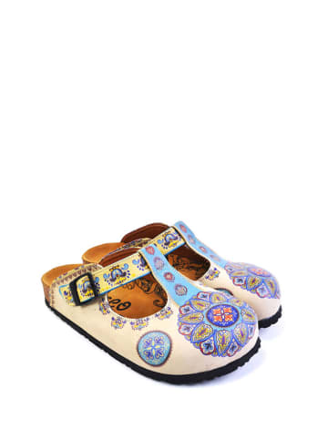 Calceo Clogs in Creme/ Bunt