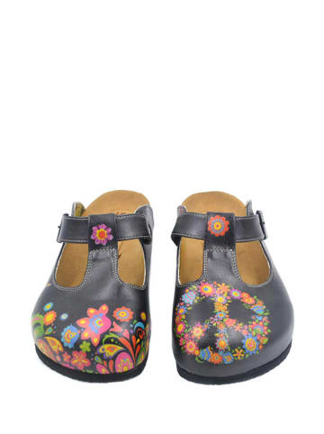 Calceo Clogs in Schwarz/ Bunt