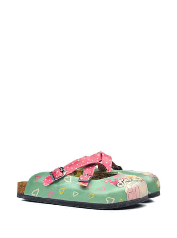 Calceo Clogs in Mint/ Pink/ Bunt