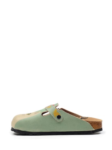 Calceo Clogs mintgroen/crème/oranje/meerkleurig