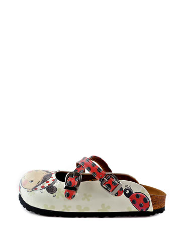 Calceo Clogs wit/meerkleurig