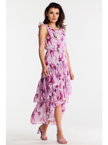 Awama Kleid in Pink/ Bunt